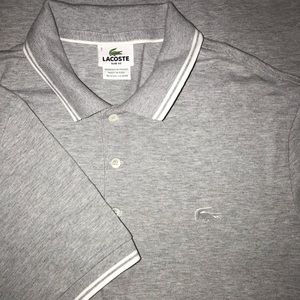 ⬇️$30 Lacoste Polo White Pin stripe Size 7 XXL